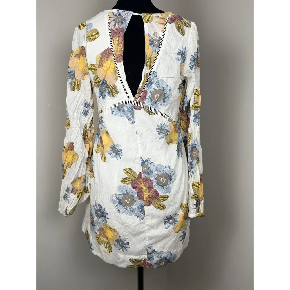 Free People Strawberry Fields Tunic Mini Dress Size xSmall Ivory boho festival - Picture 11 of 16